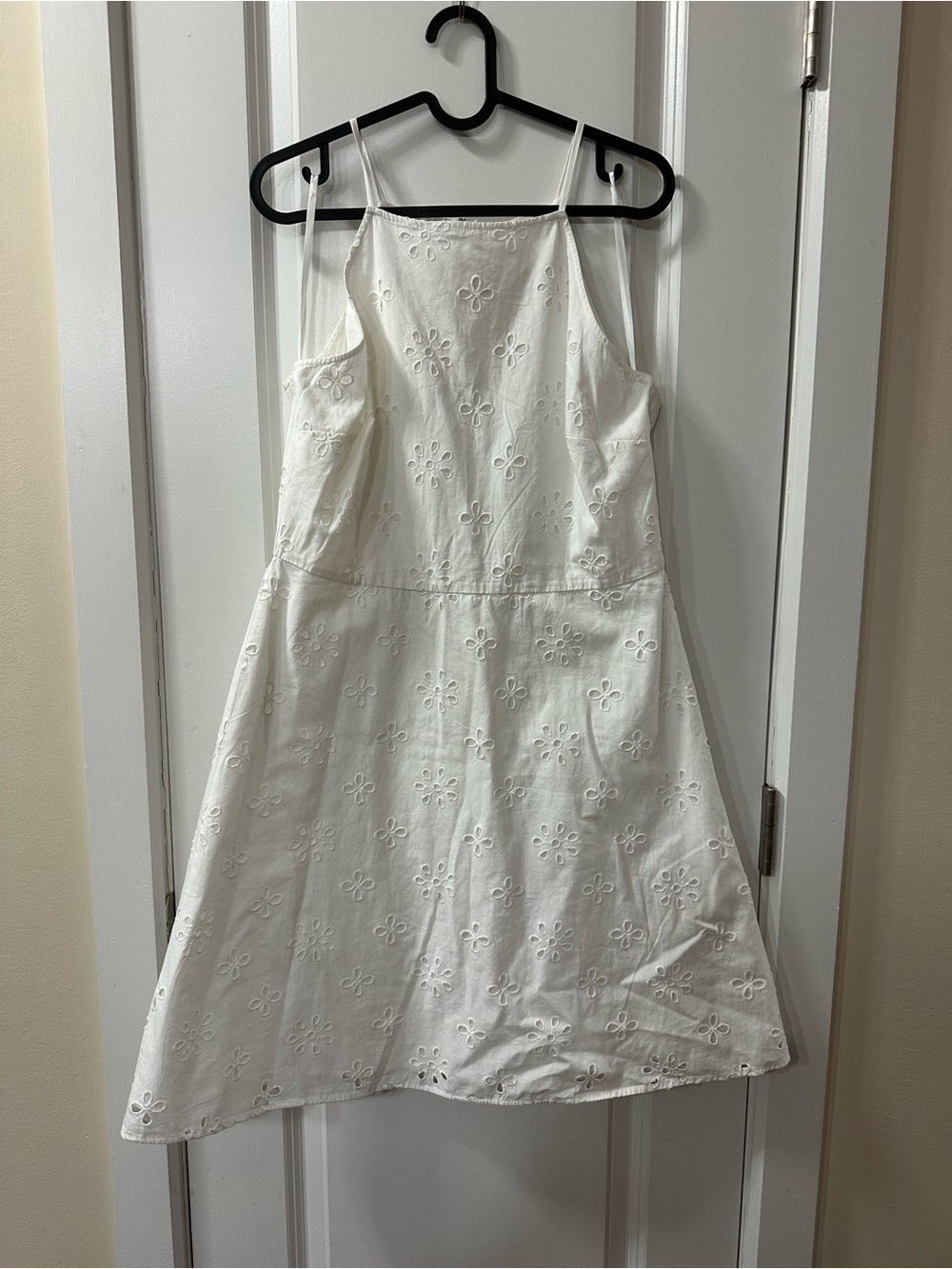LOFT White Eyelet Sundress with Floral Cutwork